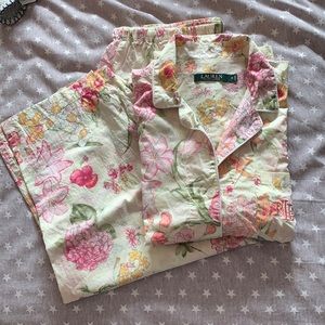 Ralph Lauren 2-Piece Notch Collar Capri Pj Set